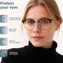 racico Blue Light Glasses for Men Computer - Gaming Blocking Anti Eyestrain, UV Clear Lens Nerd Costume Fake Eyeglasses