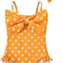 Mioglrie Toddler Baby Girl Swimsuit Infant Bathing Suits Summer Beach Swim Suit Newborn One Piece Swimwear for Girls (0-3 Months, Yellow)