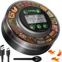 Papettly Automatic Fish Feeder for Aquarium - Auto Fish Food Dispenser for Fish Turtle Tank with USB Cable & LCD Display, Timer Fish Feeder for Vacation Weekend Holiday, with Fish Feeder Spoon