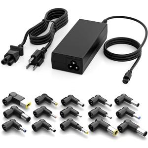 90W Universal Laptop Charger AC Adapter Replacement for Lenovo HP Dell ASUS Acer Samsung Sony Fujitsu Notebook Ultrabook Chromebook Latitude Inspiron Pavilion Power Supply Cord with 15 Tips