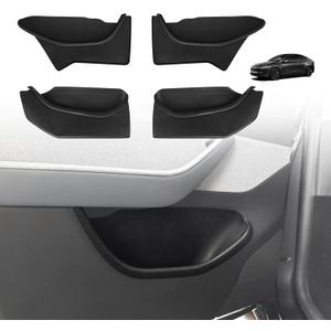BestEvMod 4PCS Door Organizer Tray Compatible with 2026 Model Y Juniper Refresh Accessories Anti-Slip Easy to Clean Set of 4 Front & Rear Door Side Pocket Storage Box Insert Tray (Full-Wrap)