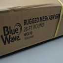 Blue Wave Rugged Mesh 28 ft 8-Year Above Ground Pool Cover for Winter – Fine Mesh Debris Barrier – 4 ft Overlap, Reinforced Grommets, Vinyl-Coated Cable, Metal Winch – Black Finish - BWC610