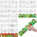 Zonon 68.9 ft Color Your Own Christmas Bulletin Board Borders for Kids Classroom Decorations DIY Merry Christmas Crafts Bulk Color Your Own Santa Gingerbread Man Crafts for Home Party Activities