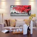 Canvas Wall Art For Living Room Office Wall Decor Bedroom Decor Black And White Landscape Wall Painting Red Tree Scenery Pictures Canvas Prints Ready To Hang For Room Home Decoration 40 X 20
