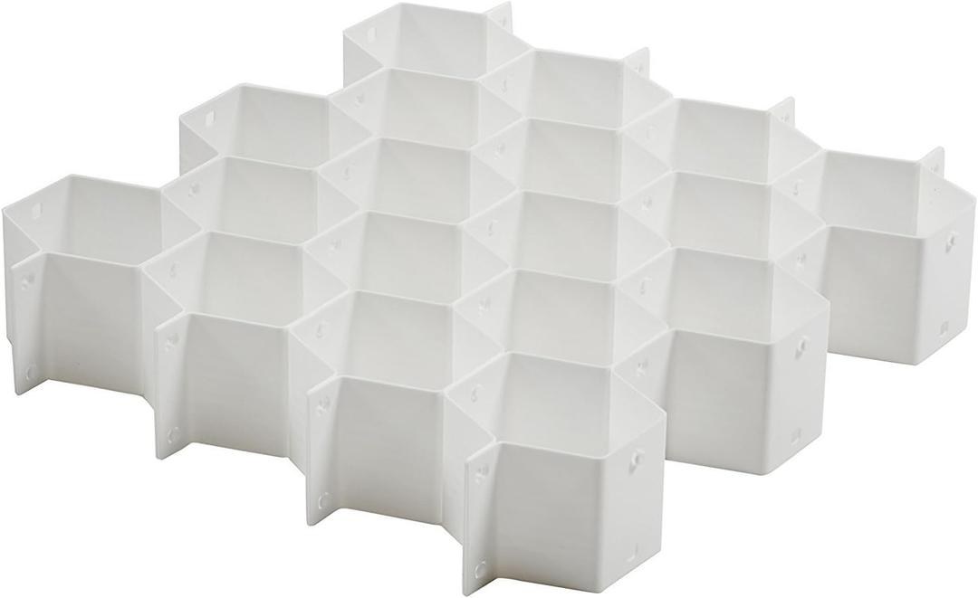 Whitmor Honeycomb Drawer Organizer - White - Set of 3 (1 Count (Pack of 1))