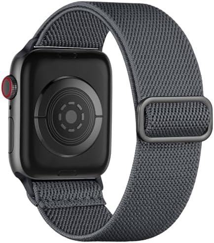 SET OF 2, Maledan Stretchy Solo Loop Compatible with Apple Watch Band Women Men 40mm 44mm 45mm 41mm 38mm 46mm 49mm 42mm,Soft Nylon Elastic Braided Strap Wristband for iWatch Series 10 9 8 7 6 5 4 3 2 1 SE Ultra