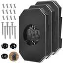 3-Pack FreeCat 8141DBL Siding Mounting Blocks,Bulk Set for Outdoor Lights & Cameras,Fits 1/2" Double Vinyl Siding, Includes Built-in Electrical Boxes & Full Hardware Kit,Black