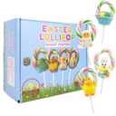 Easter Lollipops, Individually Wrapped Fruit Flavored Suckers, Gift Basket Stuffers (12 Count) (EXP 07/03/26)