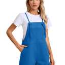 KORSIS Overalls for Women Summer Klein Blue Large Casual Loose Fit Spaghetti Strap Shorts Overall Rompers Bib jumpsuits Outfits with pockets (Blue, L)
