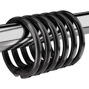 Amazer Shower Curtain Hooks Rings, 24 Pcs Black Shower Curtain Hooks, O Shape Shower Curtain Rings, Easy to Snap Closure Plastic Shower Hooks for Shower Curtain and Liner Bathroom