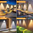 Solar Fence Lights Outdoor 8 Pack - 3 Modes (Warm/Neutral/Cool White), Fence Lights Solar Powered for Outside, IP65 Waterproof, Deck Lighting for Wall, Step, Patio, Pathway, Stairs