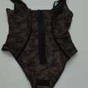 SHAPELLX Lace Bodysuit for Women Tummy Control Shapewear Backless Body Suits One Piece Body Shaper Thongs L