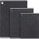 Kikcoin Plastic Cutting Boards for Kitchen, 3-Piece Large Cutting Board Set Dishwasher Safe Chopping Boards with Non-slip Feet and Juice Grooves, Light Gray