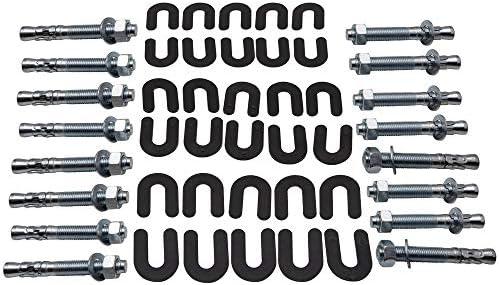 maXpeedingrods 46 Pcs Car Lift install Kit 16 Pack 5-1/2" x 3/4" Wedge Anchor Bolts + 30 Pack Shim Kit
