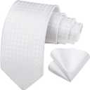 HISDERN Polka Dot Ties for Men Classic Silk Ties and Pocket Square Formal Business Necktie Handkerchief Wedding Party