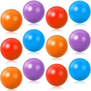 Civaner 12 Pieces Multi Colored Plastic Replacement Balls Small Bulldozer Popper Toy Balls 1.75 Inch Soft Crush Proof Air Filled Ocean Ball for Toddlers (Vibrant)