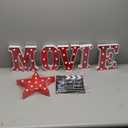 7 Pcs Large Movie Light up Letters Sign LED Movie Night Party Decorations Include Movie Letters Film Clap Board and Marquee Star Sign for Movie Night Party Table Centerpieces(10'' Height)