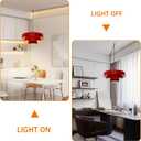 Hanging Lamp Plug in Red Pendant Light Fixtures Mid Century Modern Pendant Lamp Nordic Style Pendant Lighting Metal Shade for Living Room Dining Room Bedroom Kitchen Island