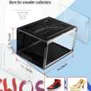 KDOR Shoe Boxes Clear Plastic Stackable 10 Pack Sneaker Storage Boxes with Magnetic Door, Acrylic Display Case, Strong and Sturdy Fit Shoe Size Up to US 15