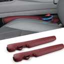 Leather Car Seat Gap Filler Universal for Car Truck SUV to Block The Gap Between Seat and Console Stop Things from Dropping 2 Sets Red, SGF02R