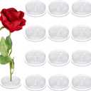 Waydress 12 Pieces Plastic Flower Frog Flower Pins 2.8 Inch Floral Frog for Arrangements Vase Japanese Floral Arrangement for Plant Decoration, Summer Activity, Wedding Decoration (Clear)