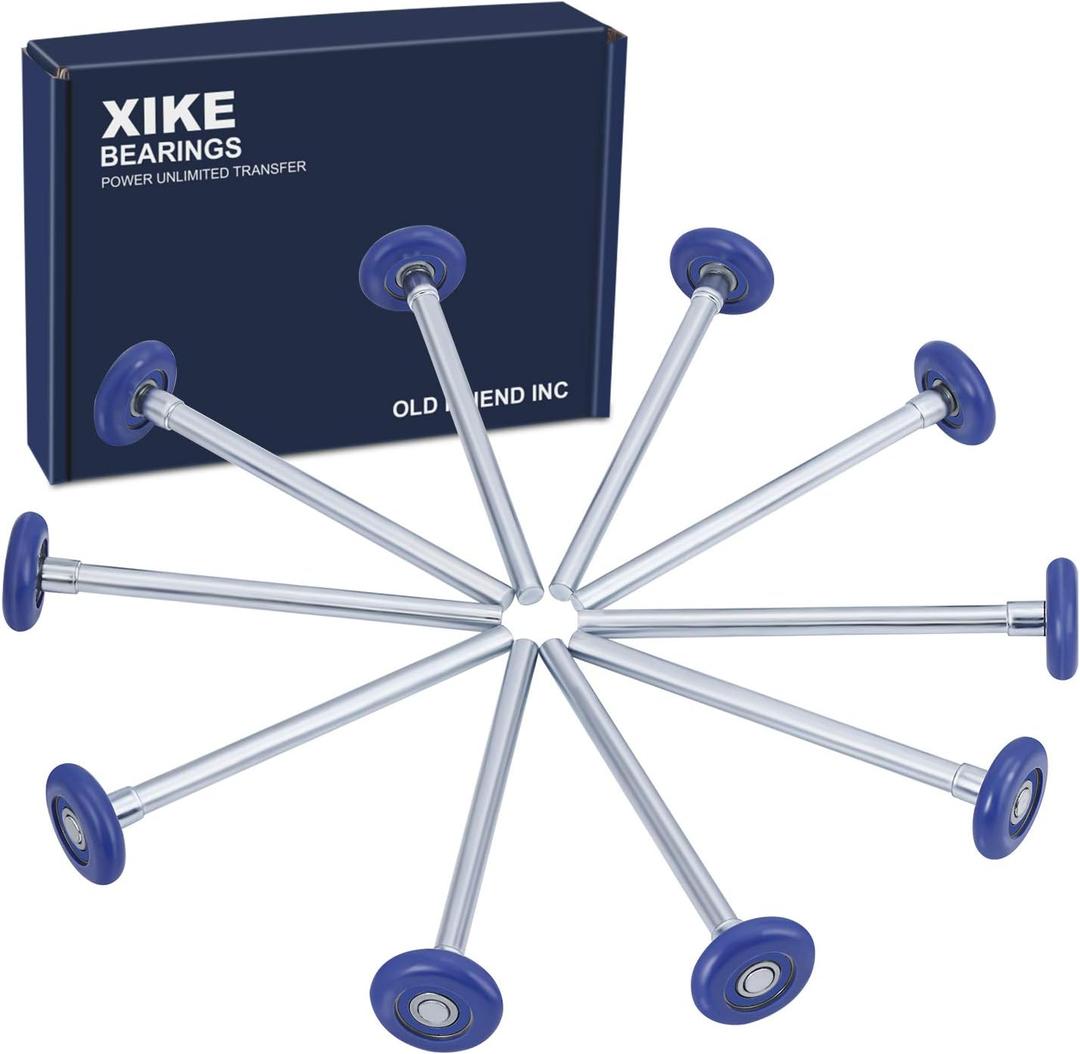 XiKe Pack of 6 Blue 2" Nylon Garage Door Roller 7" Stem, Quiet/Durable and High Load, Use 6200-2RS Double Seals Precision Bearings.