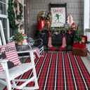 Buffalo Plaid Outdoor Rug 4' x 6' Christmas Door Mat Christmas Decor Welcome Rug Cotton Hand-Woven Layered Door Mats for Front Porch, Kitchen, Farmhouse, Entryway