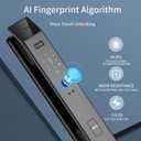 3D Face Recognition Smart Door Lock with Video Intercom, Tuya App Remote Access, Biometric Fingerprint & Palm Print Unlock, Heavy Duty Aluminum Mortise Lock for Home & Office, Gray