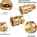 Shimeyao 4 Sets NPT 1/4 Inch Pressure Washer Coupler Quick Connect Plug Male Female 1/4 Quick Connect Fittings Pressure Washer Adapters Accessories(1/4 Internal and External Thread)