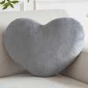 Xiashrk Heart Pillow, Heart Shaped Pillow for Bed Couch, Soft Decorative Heart Throw Pillow, Cute Decorate Pillows, Heart Pillows for Bedroom Living Room (Light Grey, Medium 15.7"x11.8")