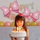 36 Inches Bow Foil Balloon Huge Bowtie Pink Balloon for Baby Shower, Wedding, Kids Theme Party Decoration (Pink)