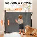 Retractable Baby Gate for Stairs and Doorways, 55" Wide x 33" Tall Mesh Dog Gate for Indoor & Outdoor Use, Safety Gate for Babies and Pets, Child Gates for Hallways, Hardware Mounted, Black