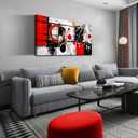 Alsingbago Large Abstract Canvas Wall Art for Living Room Bedroom Home Office Red Grey Black Abstract Canvas Prints Modern Wall Decor Ready to Hang Size 20x40
