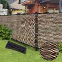 Brown 6FT X 50FT Outdoor Privacy Screen Fence & Mesh Shade Net Cover, Ideal for Garden and Backyard - Enhances Privacy for Fencing & Chain Link, Perfect for Patio Privacy Wall, SlatsFreestanding
