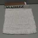 MADIZZ White Plush Short Wool Throw Pillow Covers One Super Soft Boho Velvet Pillow Cover Decorative Textured Throw Pillowcase for Sofa Bedroom 14x14 Inch