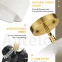 AUTELO Gold Semi Flush Mount Ceiling Light, 3-Light 16" Ceiling Light in Brushed Gold Finish with Drum Fabric Shade for Hallway Bedroom Kitchen, C2506 BG-16