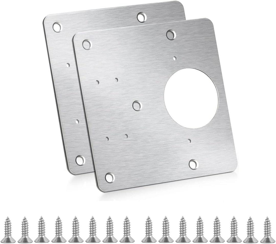 Cabinet Hinges Repair Plate,Stainless Steel Hinge Repair Brackets Kit,Kitchen Cupboard Door Hinge Repair Plate Kit Includes Fixing Screws,Protect Wooden Kitchen Cabinet Door,Furniture(2 PCS)