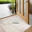 Washable 2x6 Thin Runner Rug: Abstract Soft Entryway Doormat Water-Resistan Hallway Bathroom Kitchen Carpet with Non-Slip Backing Modern Living Room Bedroom Decorative Carpet2x6,Beige/Cream