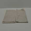 Farmhouse Pillow Covers 18x18, Modern Accent Square Throw Pillow Covers Set of 2, Gray and Beige Striped Patchwork Linen Decorative Pillows Cushion Covers for Couch Chair Bedroom Fall Decorations