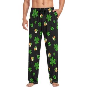 Men's Breathable Pajama Pant Sleep Lounge Bottom Straight-Fit Pj Pant with Pockets (XL)