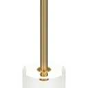 Dethan Clear Acrylic End Table, Modern Minimalist Round Side Table with Solid Base for Living Room, Bedroom, and Office, 12x12 inch, Easy Assembly, Transparent Design, Brushed Brass Metal Accent