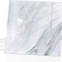 Peel and Stick Backsplash Tiles, 10pcs 12"x12" White Marble Wall Tiles, PVC Self Adhesive Wall Panels, Stick on Backsplash for Kitchen, Shower, Bathroom, Living Room