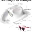 Wildarms Sparkle Cowgirl Hat With Sunglasses - 80s Retro Cowboy Costume Accessories for Women Girls Christmas gifts (Medium)