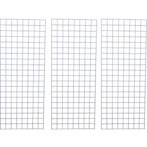 Grid Panel 2’ x 5’ (24” Wide x 60” High), Heavy-Duty 1/4″ Thick Wire, Spaced 3″ Apart (Quantity 3) (White)