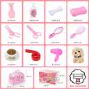 14PCS Dog Toys for Kids, Walking Barking Electronic Interactive Plush Puppy Toy with Carrier and Accessories, Pet Care Toy Set for Kids, for Girls and Boys 3 4 5 6+ Year Old (Pink)