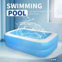 Inflatable Pool for Kids, Baby Pools 47"" X 35"" X 13"" Thickened Family Swimming Pool for Toddlers, Outdoor, Garden, Backyard, Summer Water Party, Blue