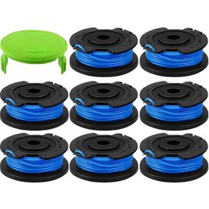 Weed Wacker String for Greenworks 20V 40V Single Line Trimmer, Weed Eater String Replacement, 8 Spool line + 1 Cap