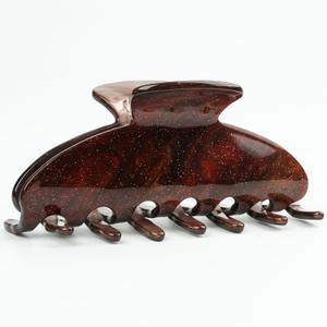 MAORULU 4 Inch Large Glitter Acrylic Hair Claw Clip for Women, Cute Brown Marble French Clip for Thick or Thin Hair, Durable Hair Accessory Gift, Sparkle Molten Amber Big Jaw Banana Clips