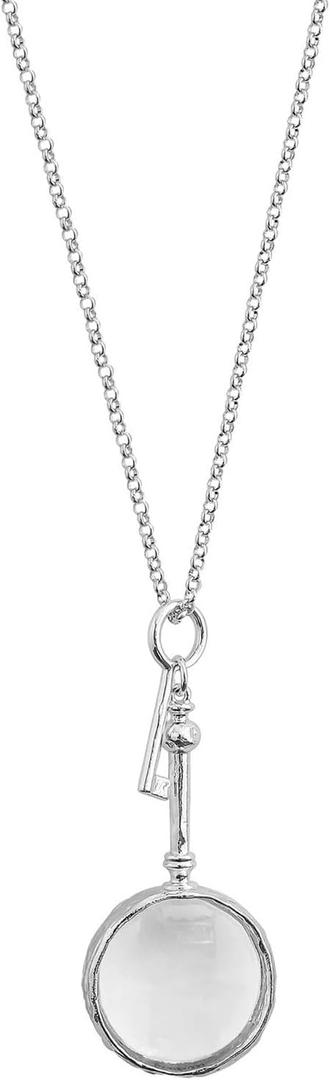 Adrosstoller Stainless Steel Magnifyings Glass Necklace Adjustable Chain Suitable for Reading Small Print Stylish