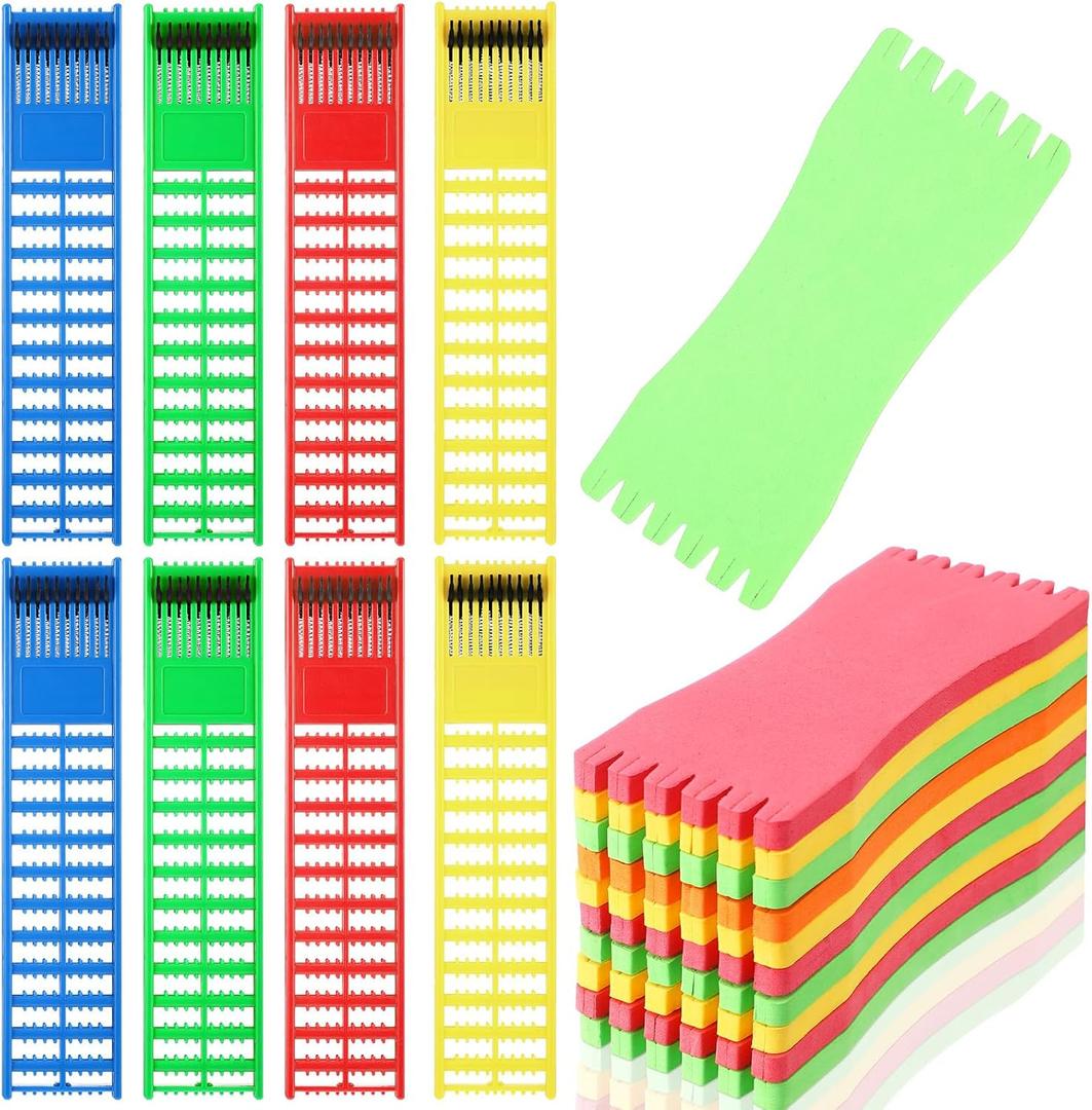 18 Pcs Fishing Hook Organizer Set 8 Multicolored Fishing Leader Holder and 10 Foam Line Holder Organizer